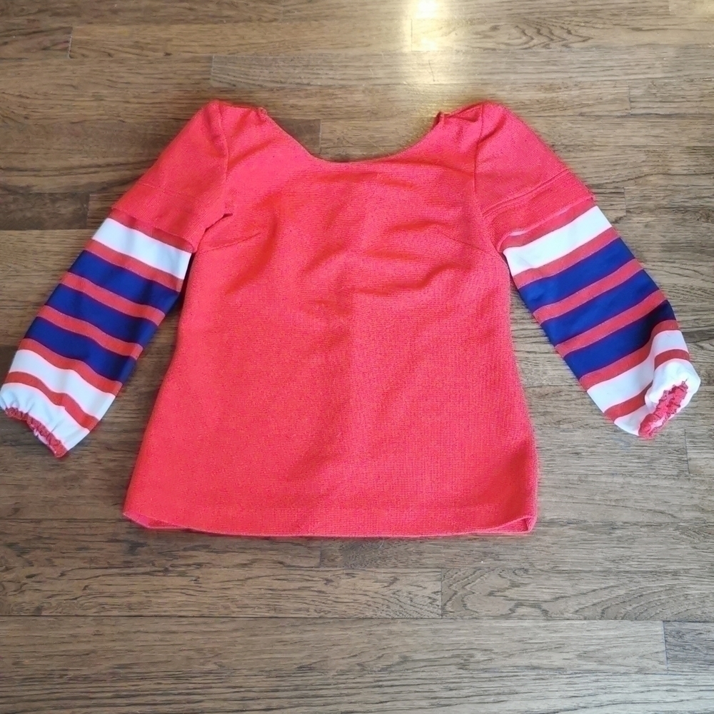 𝅺Vintage 1970s Red Polyester Shirt Union Made Medium
